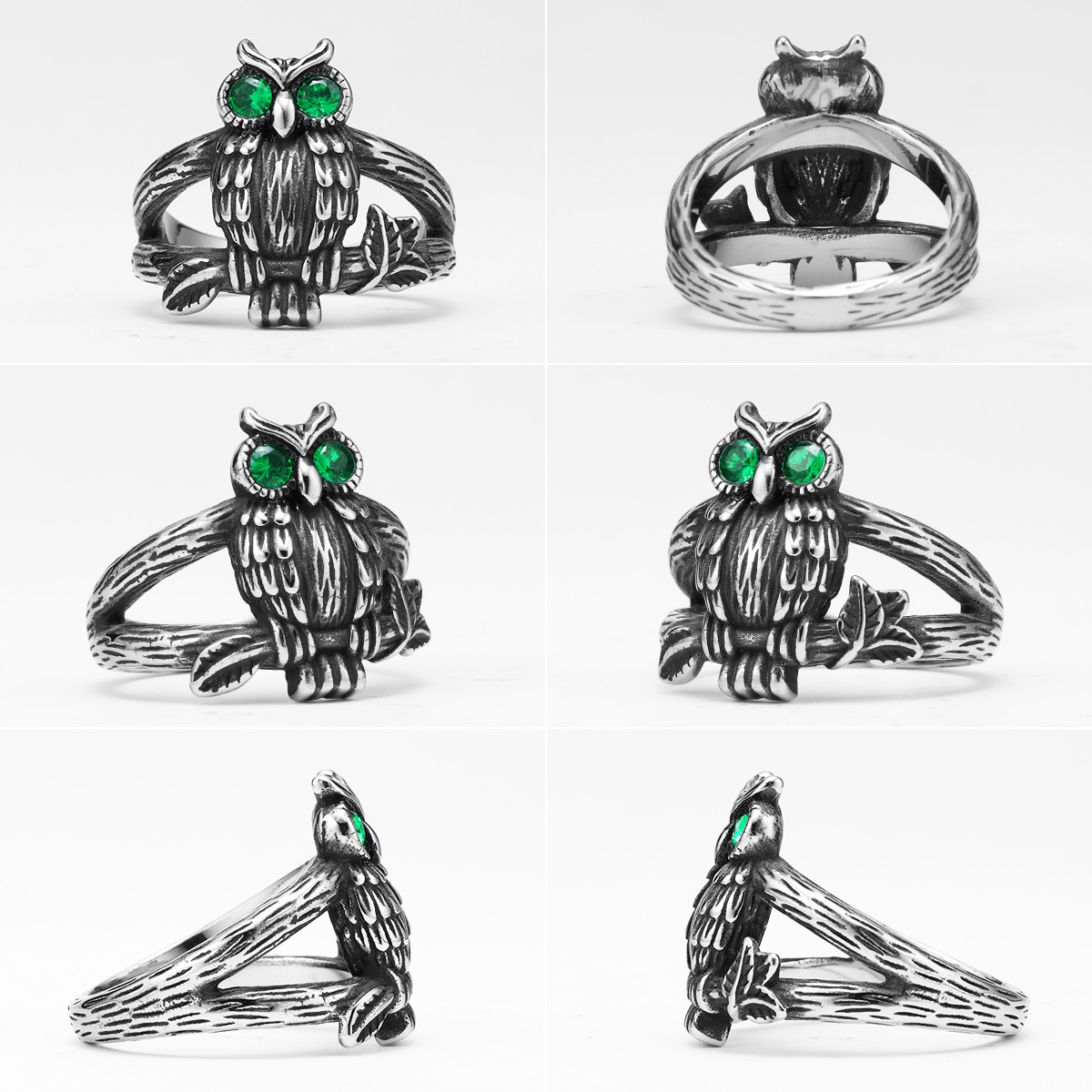 Bagues en acier inoxydable pour hommes et femmes, théâtre punk, rétro, simple, mignon, oiseau, bijoux, accessoires de , , , directe
