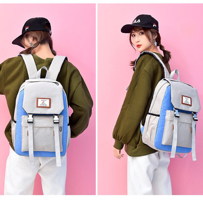 Large Green Backpacks Women School Backpack for Teenage Girls School Bag Canvas Middle Junior High College Student Bagpack