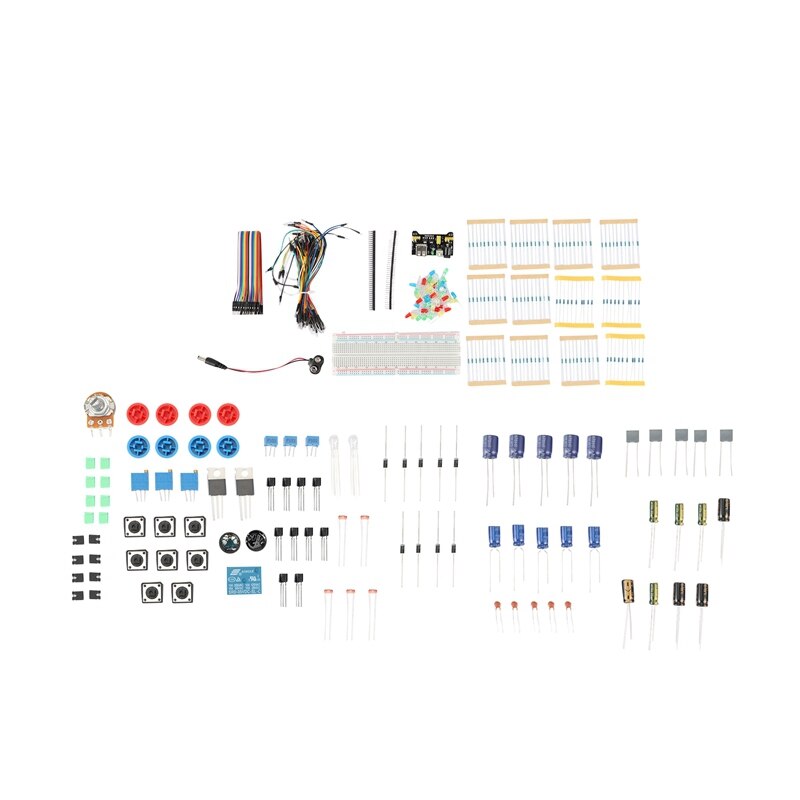 Diy Elektronica Basic Starter Kit Broodplank, Jumper Draden, Weerstanden, Zoemer Set Voor Arduino Uno R3 Mega 256: Default Title