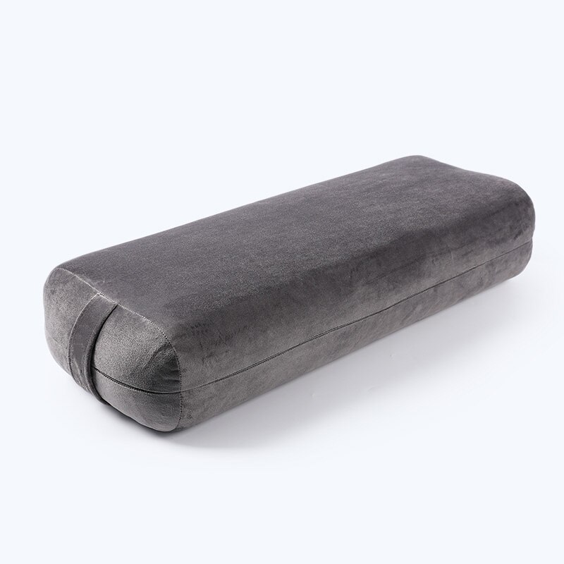 Yoga Bolster Pillow for Meditation and Support - Rectangular Yoga Cushion - Yoga Accessories from Machine Washable with Carry Ha: Gray
