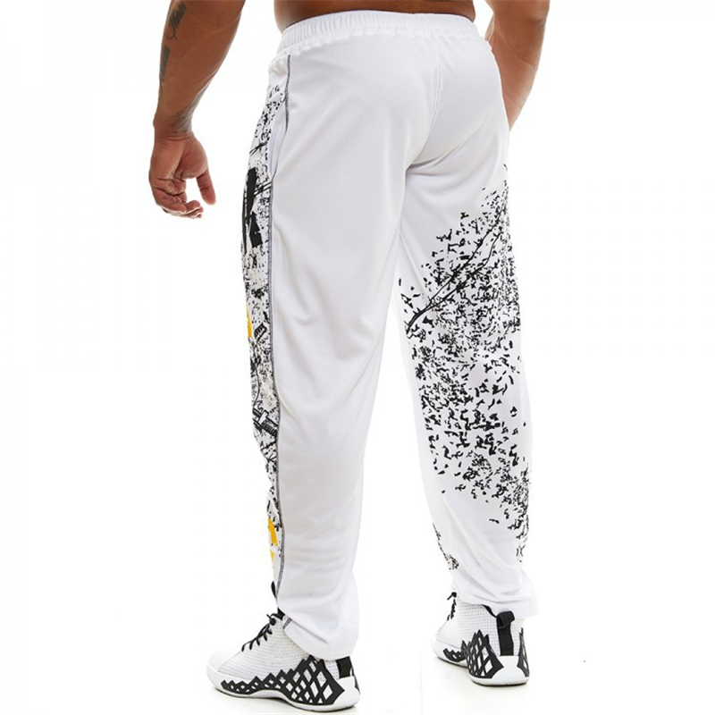 #39 herbst bedruckte, schnelltrocknende Fitness- und sporthose, freizeithose für fitnessstudio, laufen, Ausbildung, lockere, gerade geschnittene Schlauch, schlauchförmig, lang