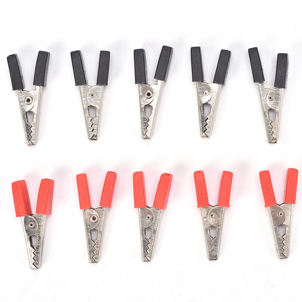 Test Metal Alligator Clip Crocodile Clips Electrical Clamp For Testing Probe Meter With Plastic Crocodile Clamp 10Pcs: Default Title