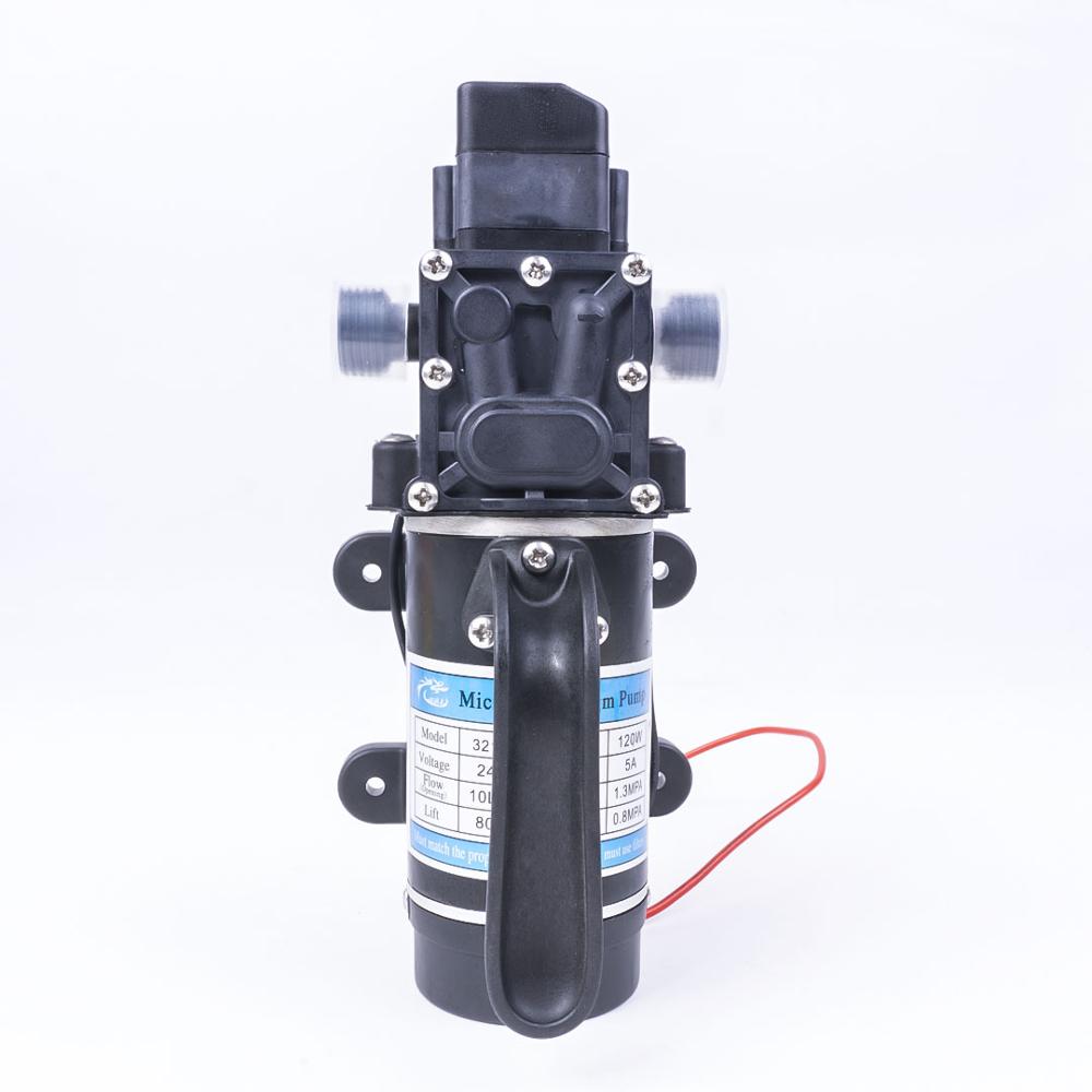 Dc 24v 120w 130 psi 10l/ min landbruks elektrisk vannpumpe svart mikro høytrykksmembran vannsprøyte bilvask: 24v 120w