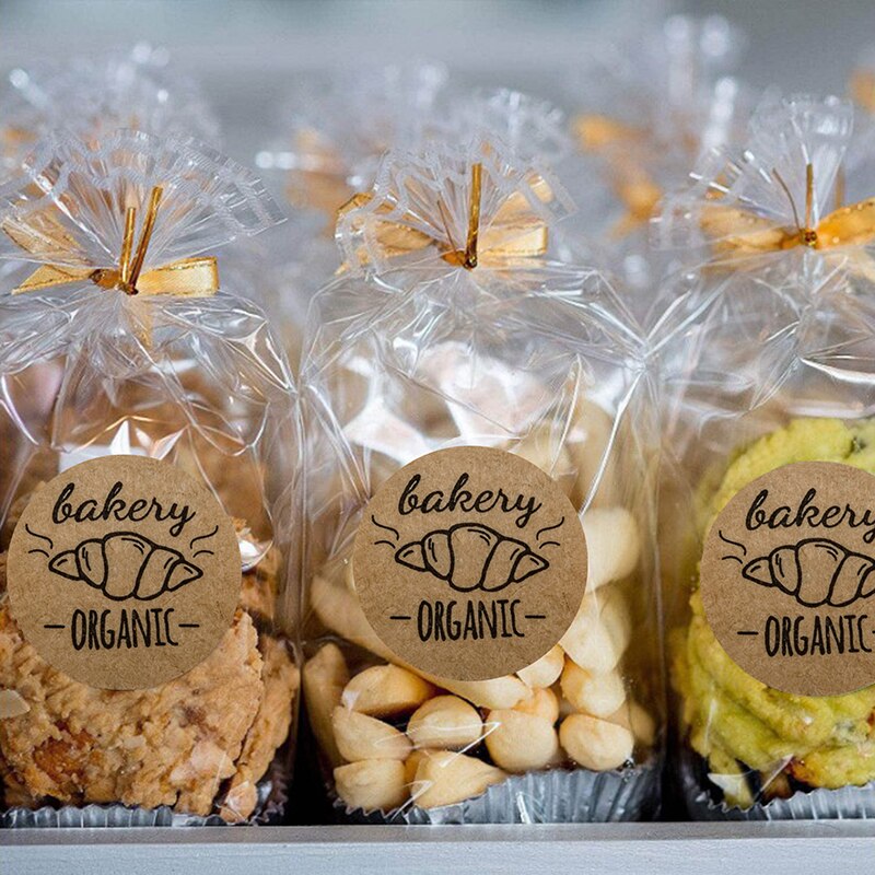 Hand Made Baked With Handmade Home Made Bakery Sticker Labels For Baked Food Bread Cake Package Decor