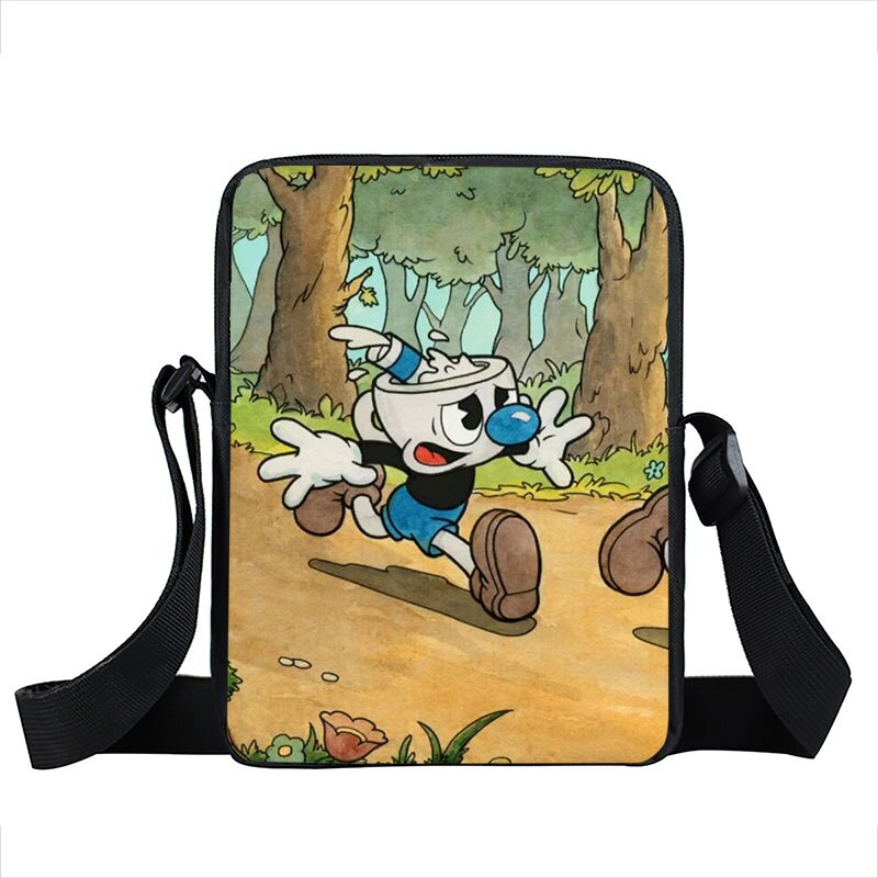 funny cuphead / mughead print small shoulder bag women handbag mens crossbody bags Adult book bag student messenger bags: xkbcuphead10