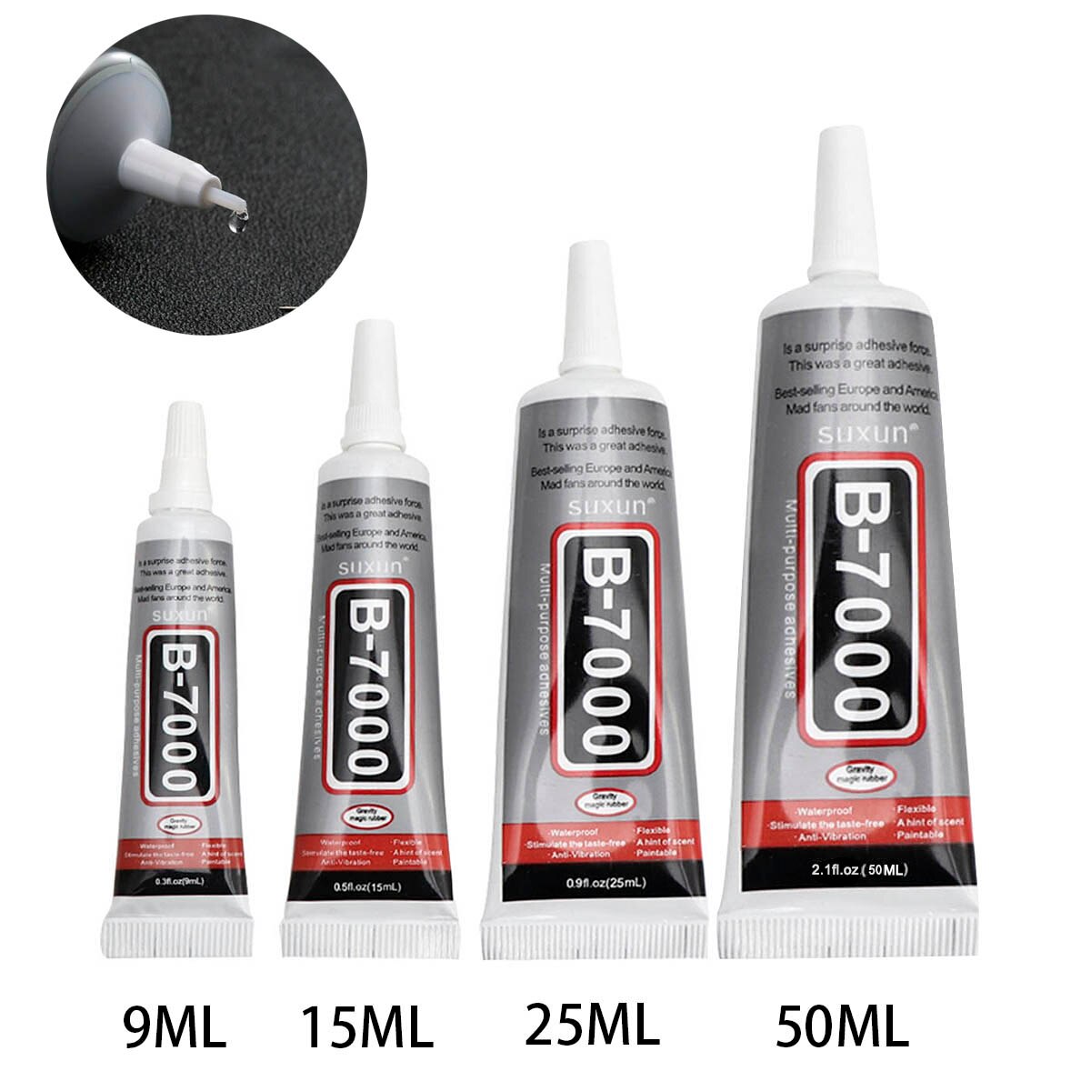 Pegamento B7000 multiusos, 9/15/25/50ml, transparente, fuerte, Universal, superpegamento para joyería DIY, reparación de artículos