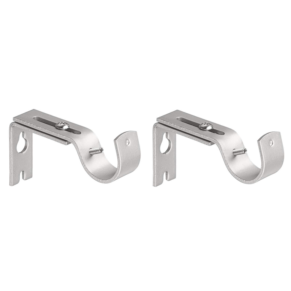 2 uds estructura metálica DIY gancho fijo colgante utensilio práctico para el hogar instalación soportes barra de cortina soporte decorativo soporte ajustable resistente