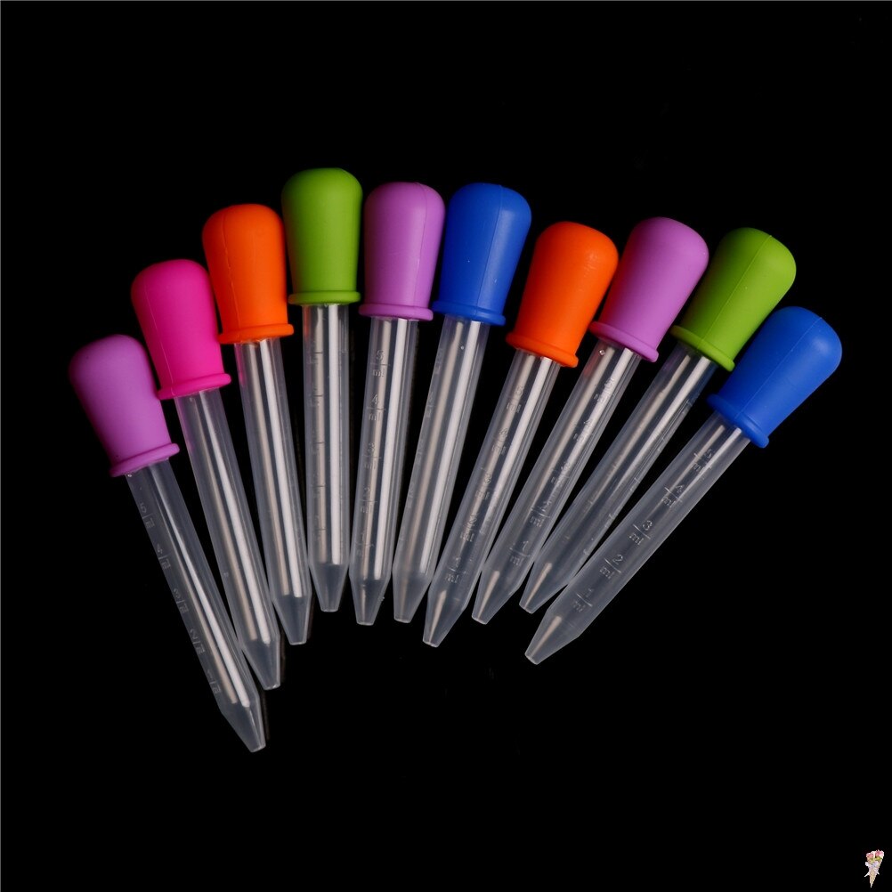 1Pc 5ML Clear Silicone Plastic Baby Medicine Dropper Spoon Pipette Liquid Food Dropper Burette 12cm*2cm random color