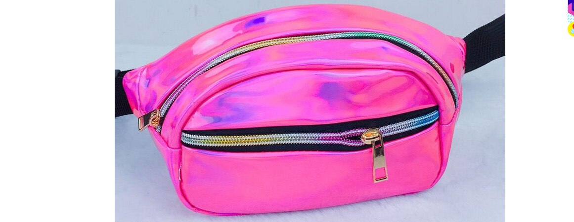 Kvinder damer glitter fanny pack klar talje bælte pose hofte taske rejse udendørs bum taske til piger: E