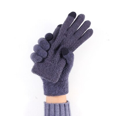 Guantes de pantalla táctil para hombre y mujer, manoplas cálidas de lana de Alpaca para invierno, a prueba de frío, para conducción al aire libre
