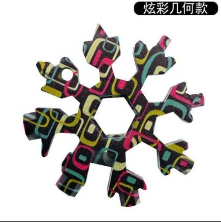 18 in 1 sneeuwvlok multitool kaart combinatie multifunctionele sneeuwvlok schroevendraaier sneeuwvlok sleutel gereedschap sneeuwvlok gereedschap kaart