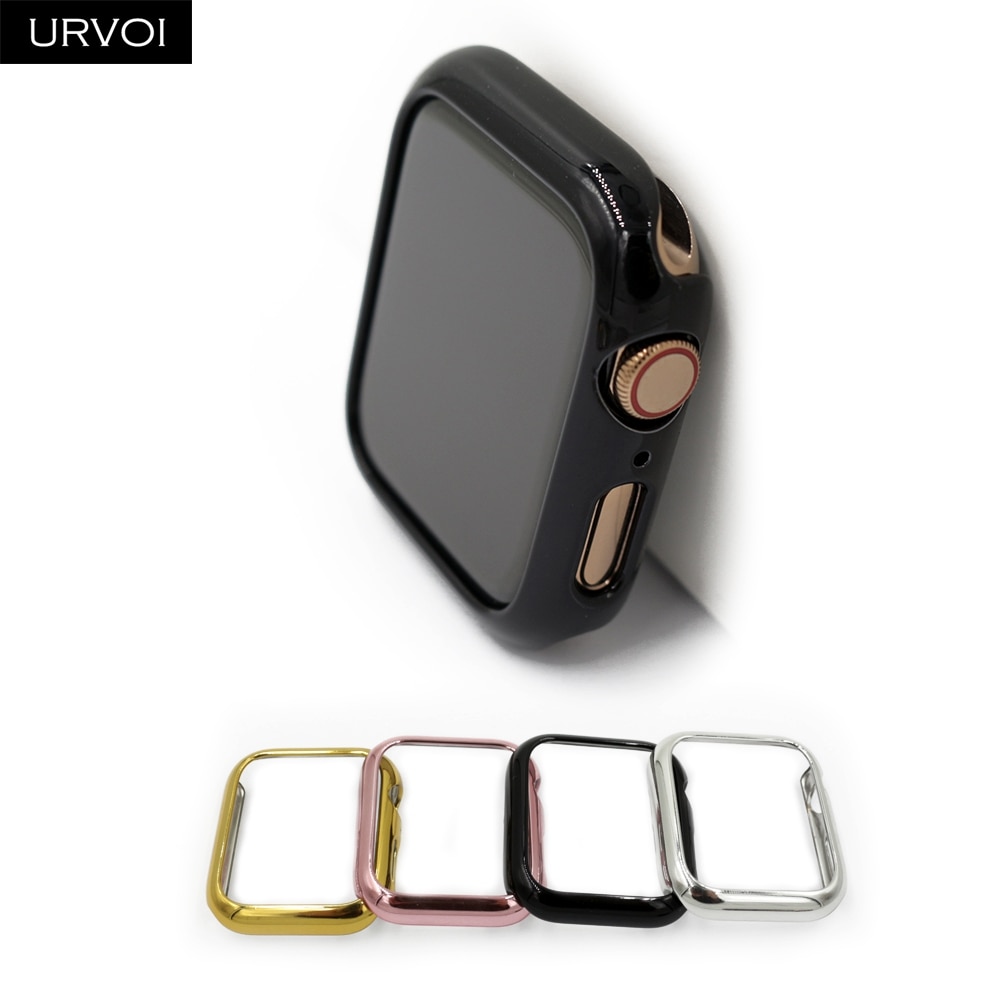 URVOI Del Respingente per Mela guarda serie 4 della copertura di caso per iwatch che placca in plastica telaio sottile in forma custodia ultra-sottile fascia