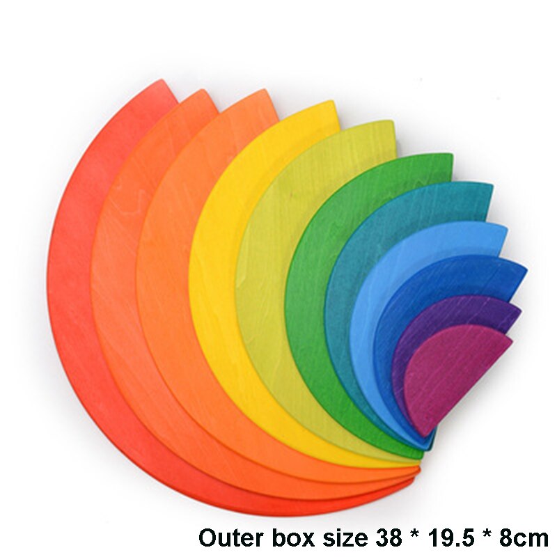 Arcobaleno Blocchi di Costruzione di Giocattoli In Legno per Bambini Creativo Stacker Montessori Educativi Giocattoli per I Bambini Regali Ideali: colorful 11 pcs