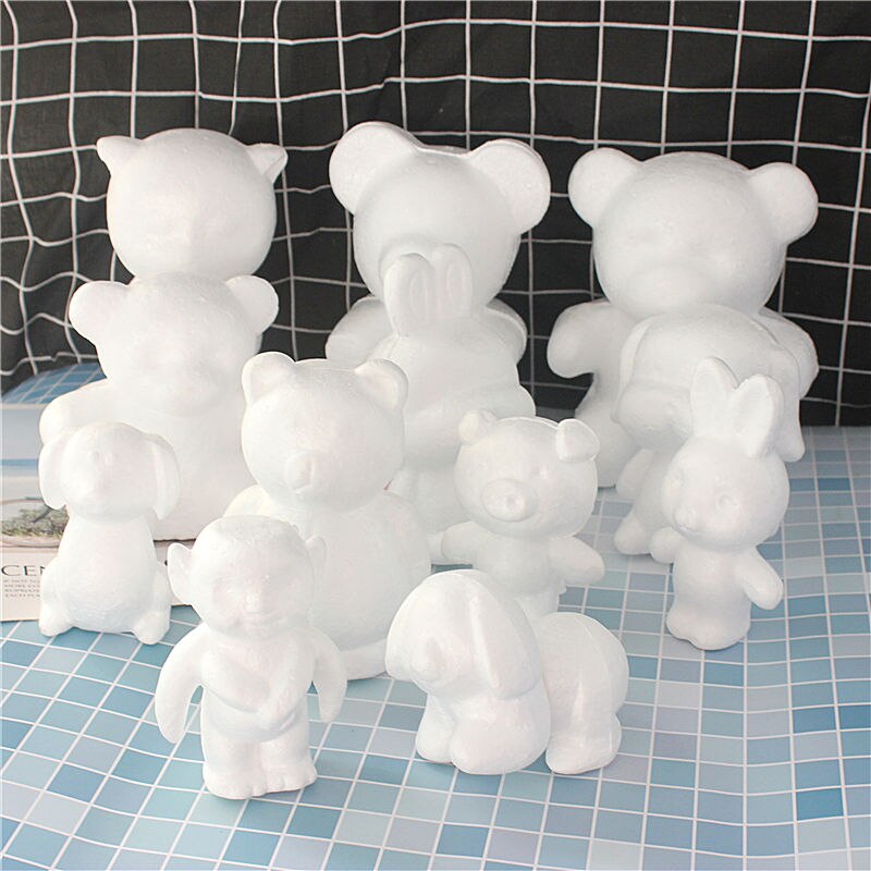 Modélisation animaux forme blanc polystyrène mousse boules styromousse artisanat pour bricolage de noël fournitures de fête de mariage décoration