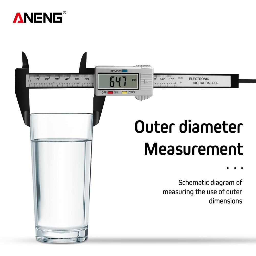 ANENG 150mm calibre micrometro Digital Vernier calibre micrometro Paquimetro calibrador Digital medición mini calibradores escala herramienta de medición calibrador pie de rey acero inoxidable medicion