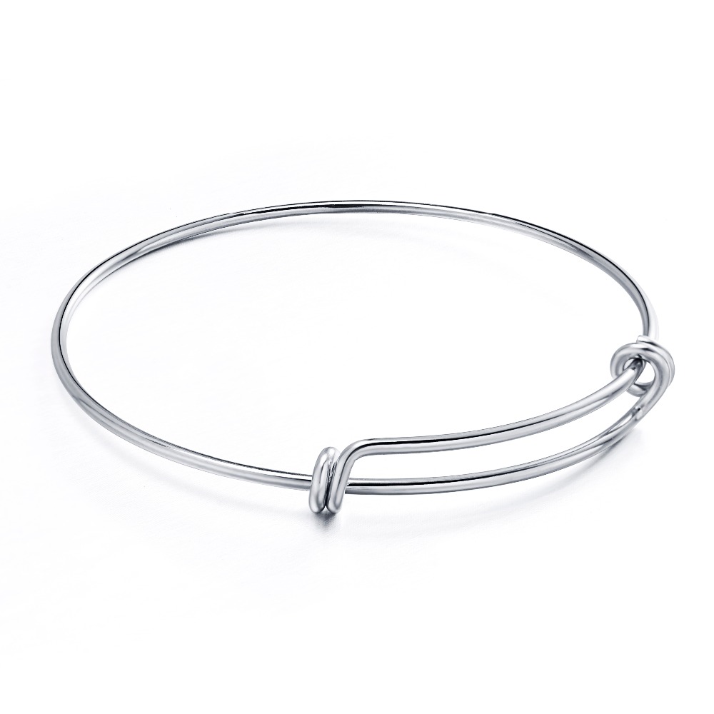 5pcs Multi Size Copper Gold Rhodium Plated Wire Charm Expandable Blank Bracelet Bangles For Women DIY Love Bangle