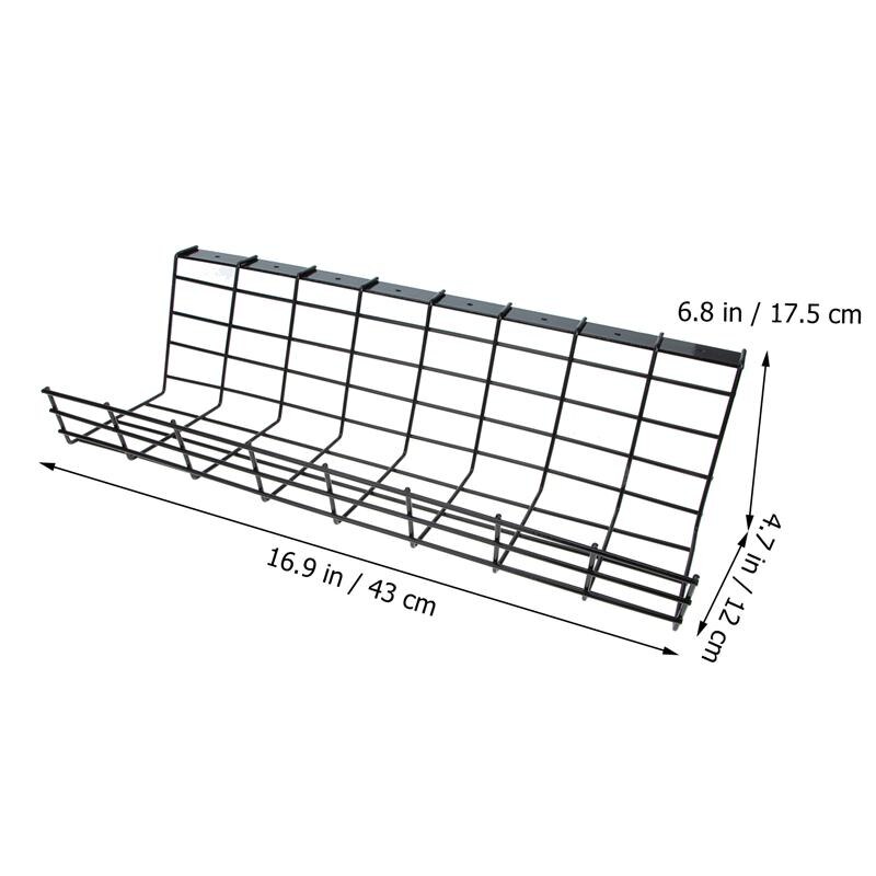 Wire Office Supplies Shelf Under Table Storage Rack Wire Desk Cable Under Management Tray Cord Organizer Rack Wire Cable Shelf: Dark Khaki