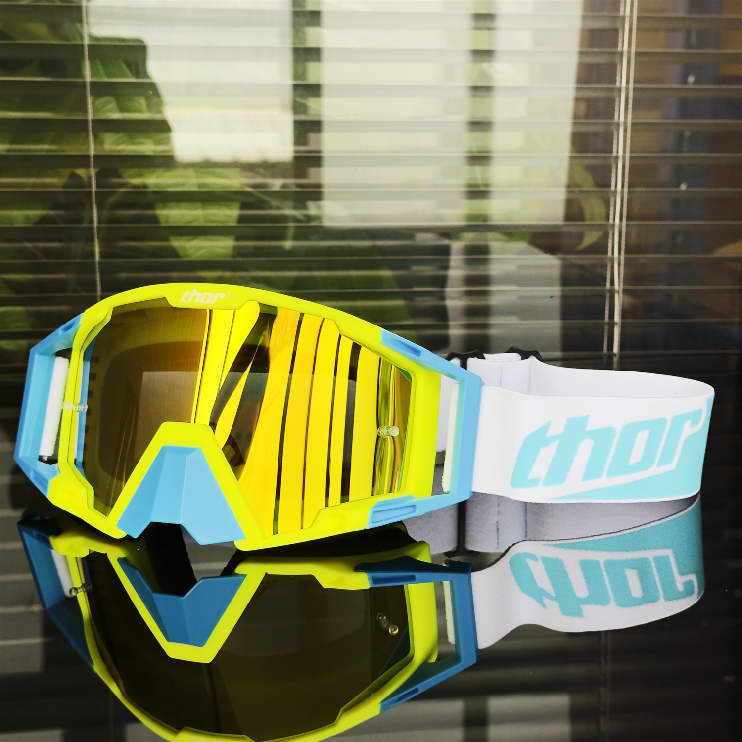 MTB Moto-Cross Brille Motorrad Brille aus-Straße Sonnenbrille Für Mann MX ATV Maske Winddicht Schutz Radfahren Rennen Brille: Blau