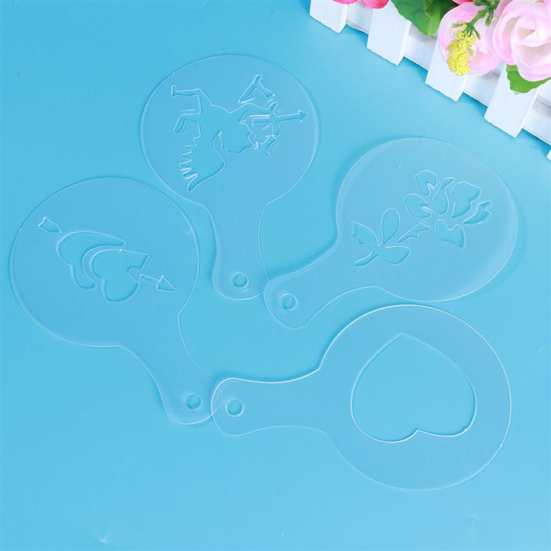 8Pcs Coffee Latte Cappuccino Barista Art Stencils Cake Duster Templates Coffee Tools Christmas /Valentine Coffee Stencils