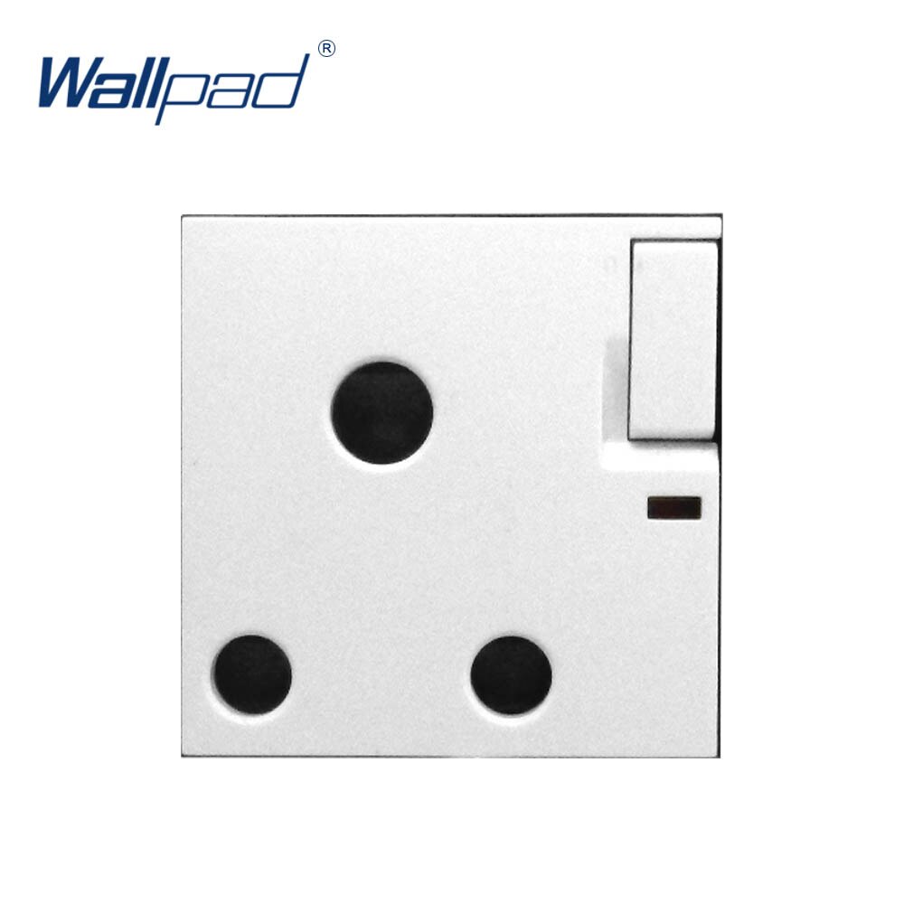 Wallpad Luxury 3 Pin 15A UK Socket With Switch Electric Outlet Function Key For Wall White And Black Plastic Module Only