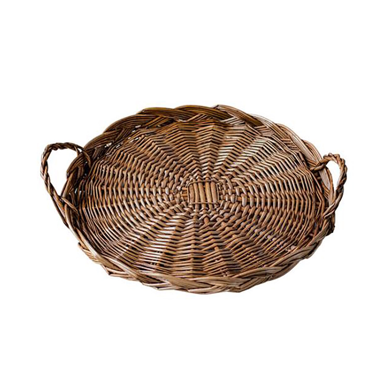 Rotan Mand Opslag Mand Fruit Schotel Ronde Opbergmanden Ronde Hand-Geweven Weave Vietnam Brood Fruit Rotan Opbergvak: Brown A1