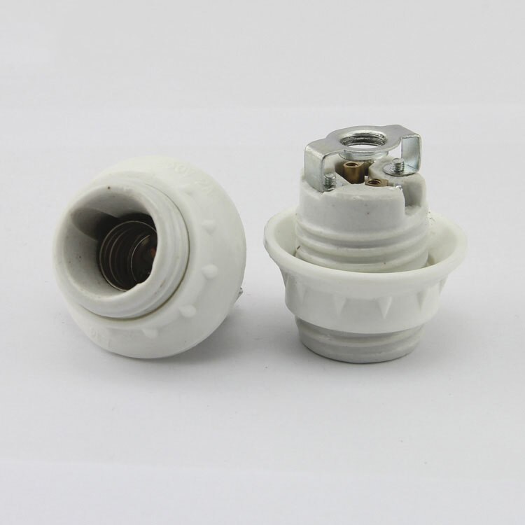 Screwe 14 e27 keramik porcelæn holder lyspæreholder til  e14 e27 med ring , 110v 220v