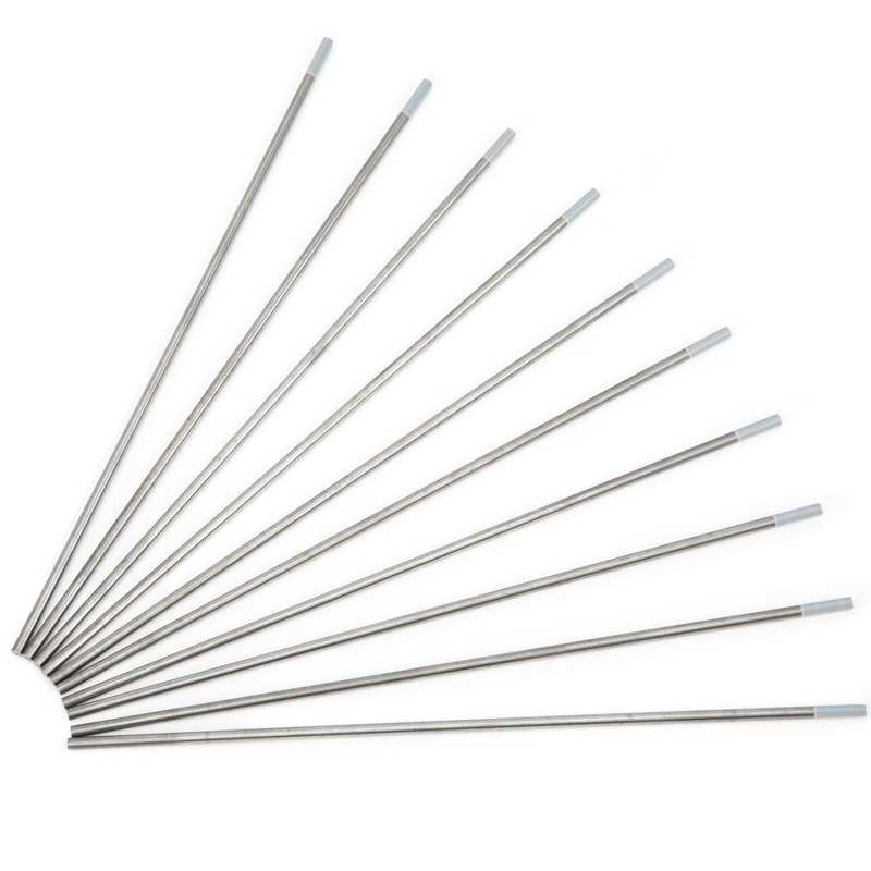 10Pcs Rod Tungsten Electrodes Welding Arc Needle WC20 2.4mm Thin Aluminum Steel Gray