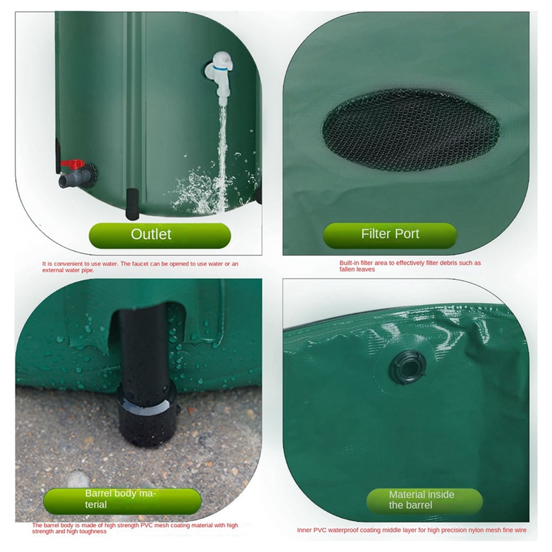 Rainwater Recycling Water Storage Tank Garden Irrigation Bucket Collection Container Garden Water Storage Barrel