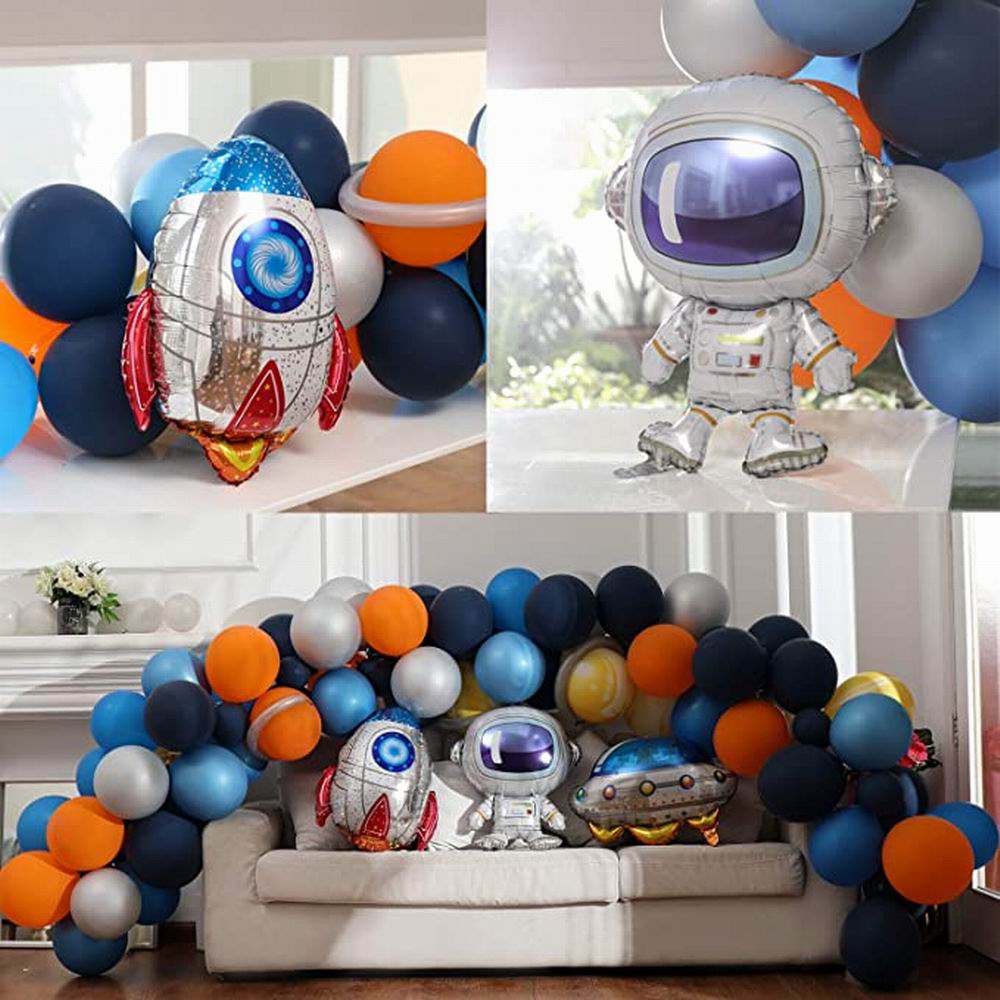 Outer Space Balloon Garland Kit 85Pcs Universe Space Planets Party UFO Rocket Astronaut Balloons Kids Birthday Party Decorations