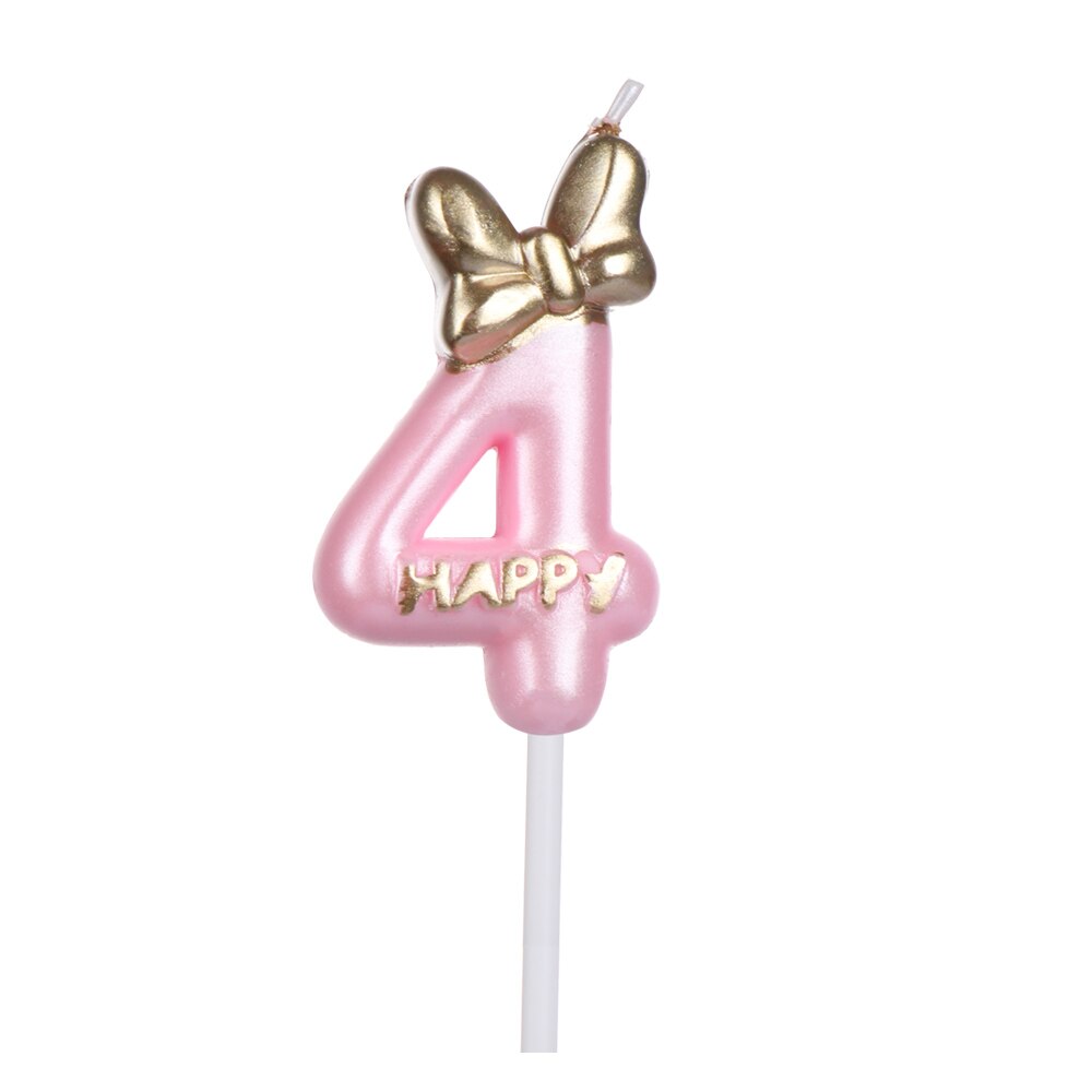 Bougie gâteau numéro chapeau à nœud papillon 1 pièce | Garniture numérique pour âge, fournitures de fête d'anniversaire pour garçons et filles, accessoires de décoration pour la maison: P 4