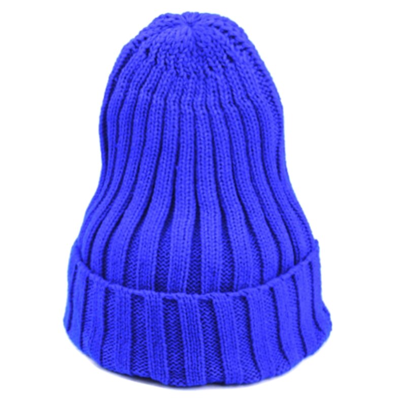 Unisex Winter Chunky Ribbed Knit Pointed Beanie Hat Neon Solid Candy Color Stretch Snow Ski Cuffed Skull Cap Ear Warmer: rb