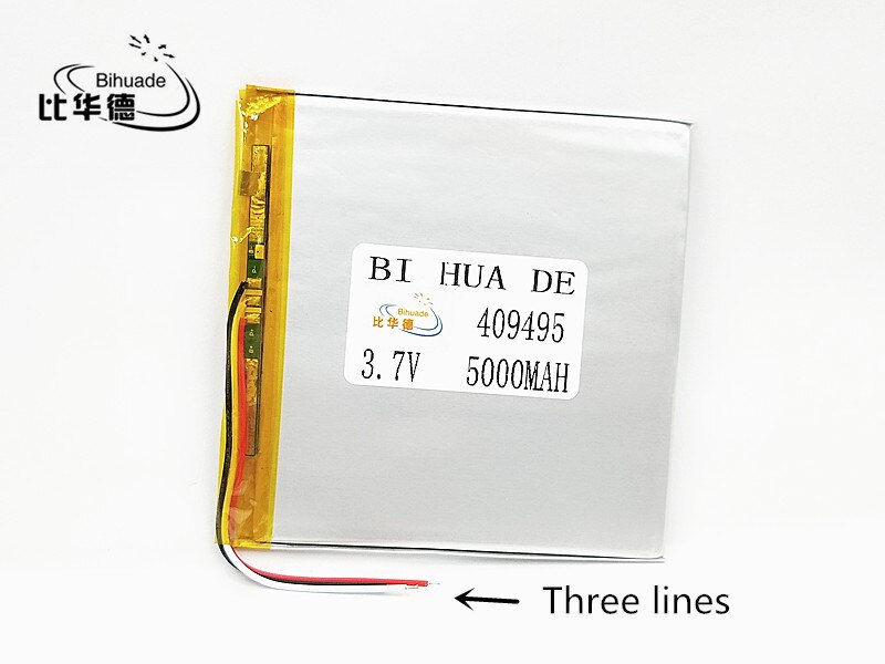 Li-Po 3 line 3.7V,5000mAH 409495 (polymer lithium ion battery) Li-ion battery for tablet pc 7 inch 8 inch 9inch