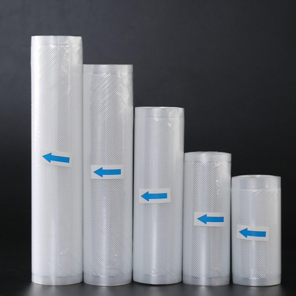 5M A Roll of Food Vacuum Sealer Packaging Bag Clear Single-Sided Texture Heat-Sealed Compressed Mesh Bag Vacuum Bag 15-30cm