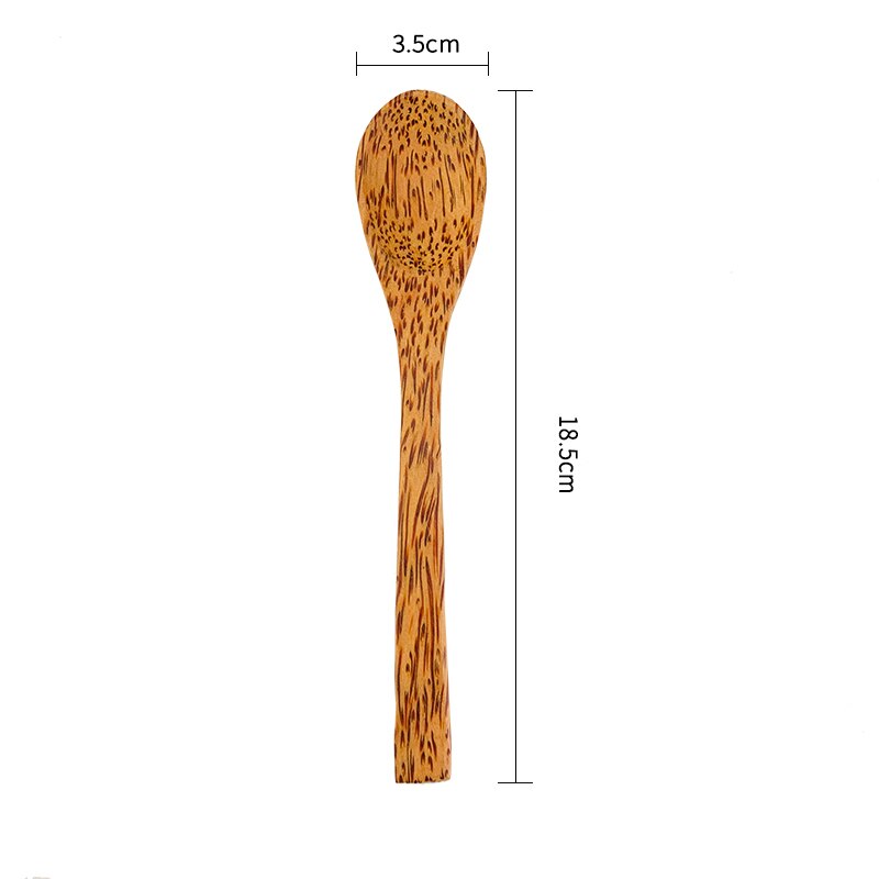 Conjunto de cuchara de tenedor de coco de madera Natural, cubiertos de madera de palmera de coco orgánica, tenedores de ensalada de frutas Vagan para cuenco de cáscara de coco, cubiertos: 1pc spoon