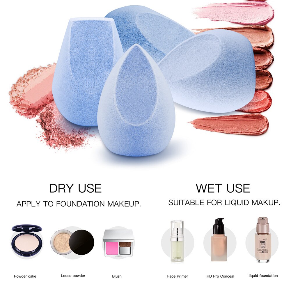 Blått ansikte makeup svamp puff ägg ansiktsbehandling kosmetisk concealer kräm foundation puder puff makeup foundation svamp puder makeup
