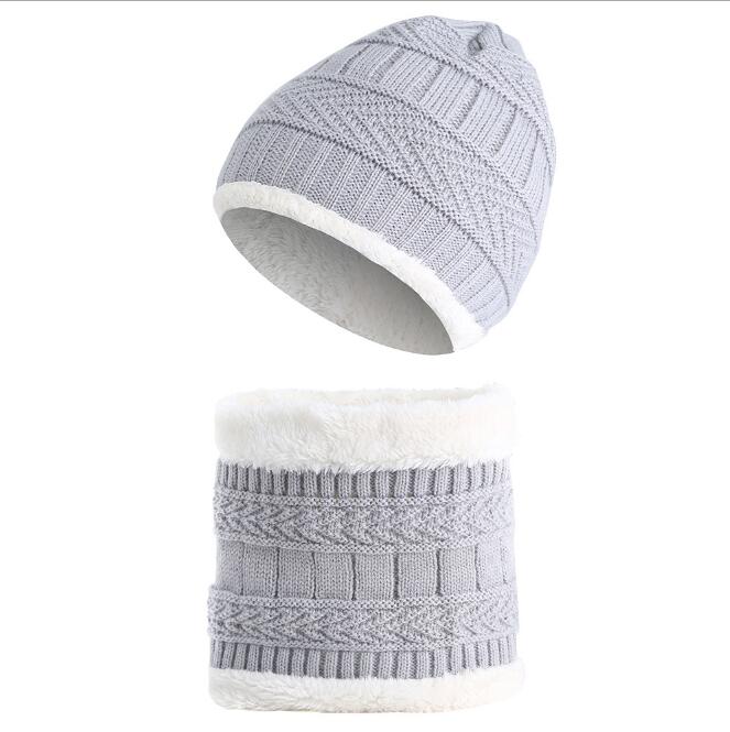 Høst vinter barn lue luer strikket ull varmt skjerf tykt vindtett balaclava multi funksjonell lue krage sett for småbarn barn