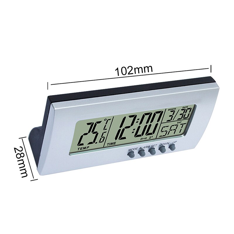 LCD Digital Alarm Clock 12/24H Alarm Clock Date Temperature Display for Bedroom Table Decor