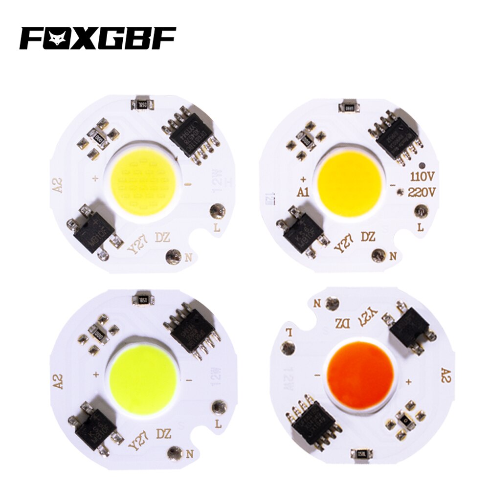 COB LED chip light 220V 12W 10W 7W 5W 3W chip light for spotlight without driver DIY LED flood light Y27