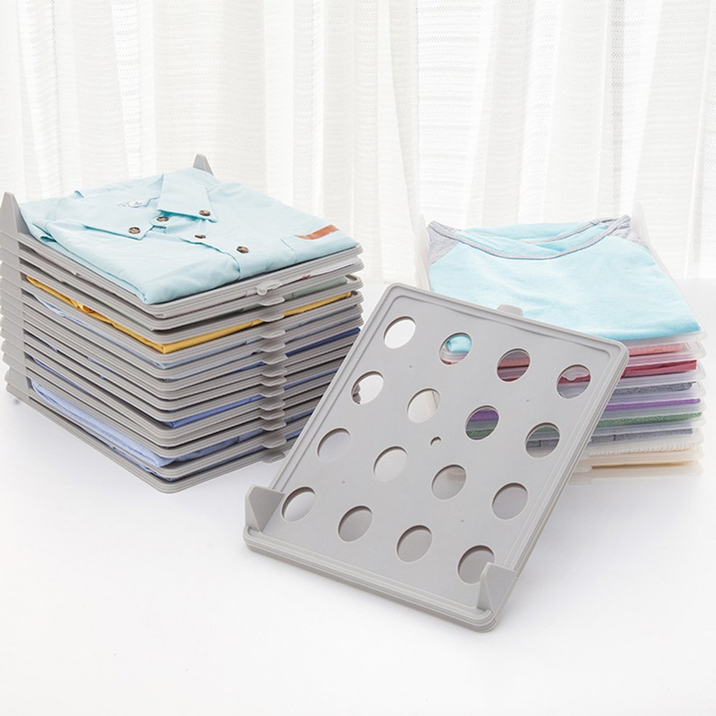 Multifunctional Durable Plastic Laundry Storage Shelf Fold Board Unique Clothing Shelves Stacked Board Organizer Tools