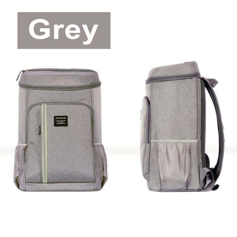 18L/33L Geïsoleerde Thermische Rugzak Verdikte Koeltas Cooling Lunchbox Beer Bag Rugzak Ijs Koeler Voor Picknick Camping: Gray 32L