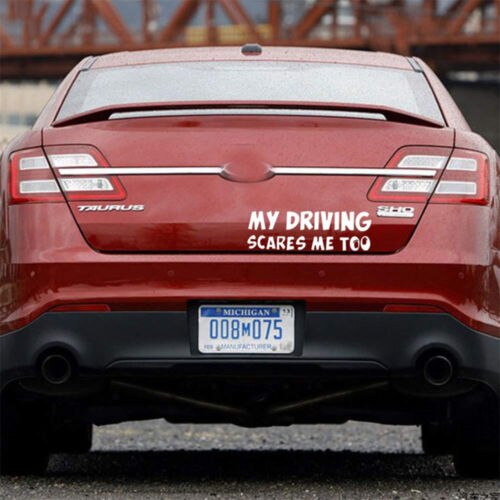 Funny Car Stickers MY DRIVING SCARES ME TOO Car Window Vinyl Decal Sticker Door Sticker