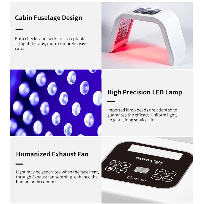 7 Color PDT Machine LED Light Therapy Body Care Face Skin Rejuvenation Facial Beauty For SPA