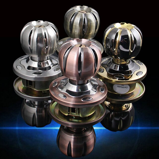 Serrure de porte à poignée ronde, serrure de porte intérieure avec clé en acier inoxydable look tous temps OSK102