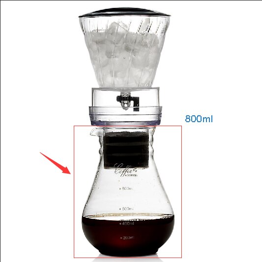 Water Drip Coffee Machine Reusable Filter Tools Glass Espresso Coffee Dripper Pot Ice Cold Brew Coffee Maker BDH-04