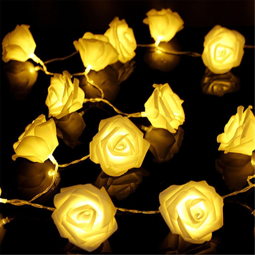 ledet lysslynge valentinsdag juledekorasjon usb drevet rose blomst ledet  d40