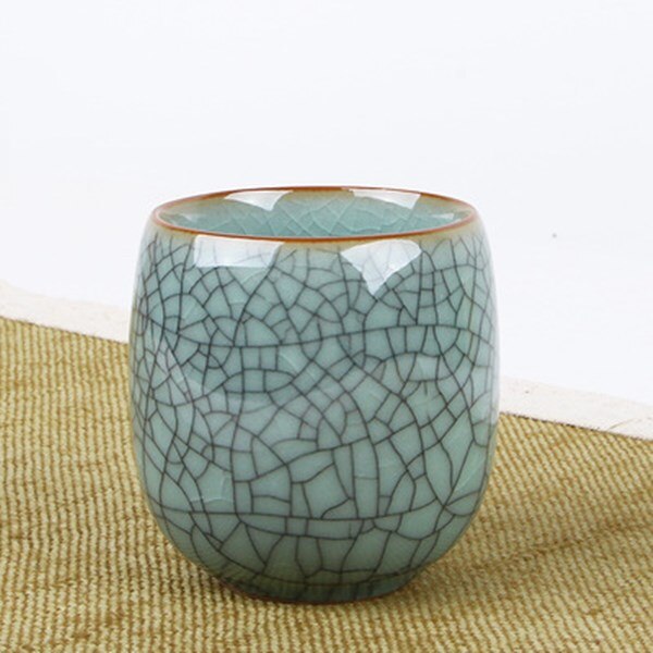 Crackle Glaze Tea Cup Geyao Kiln Marked Cup Longquan Celadon Porcelain Teacup Ceramic Tea Cups For Pu'er Tea: B