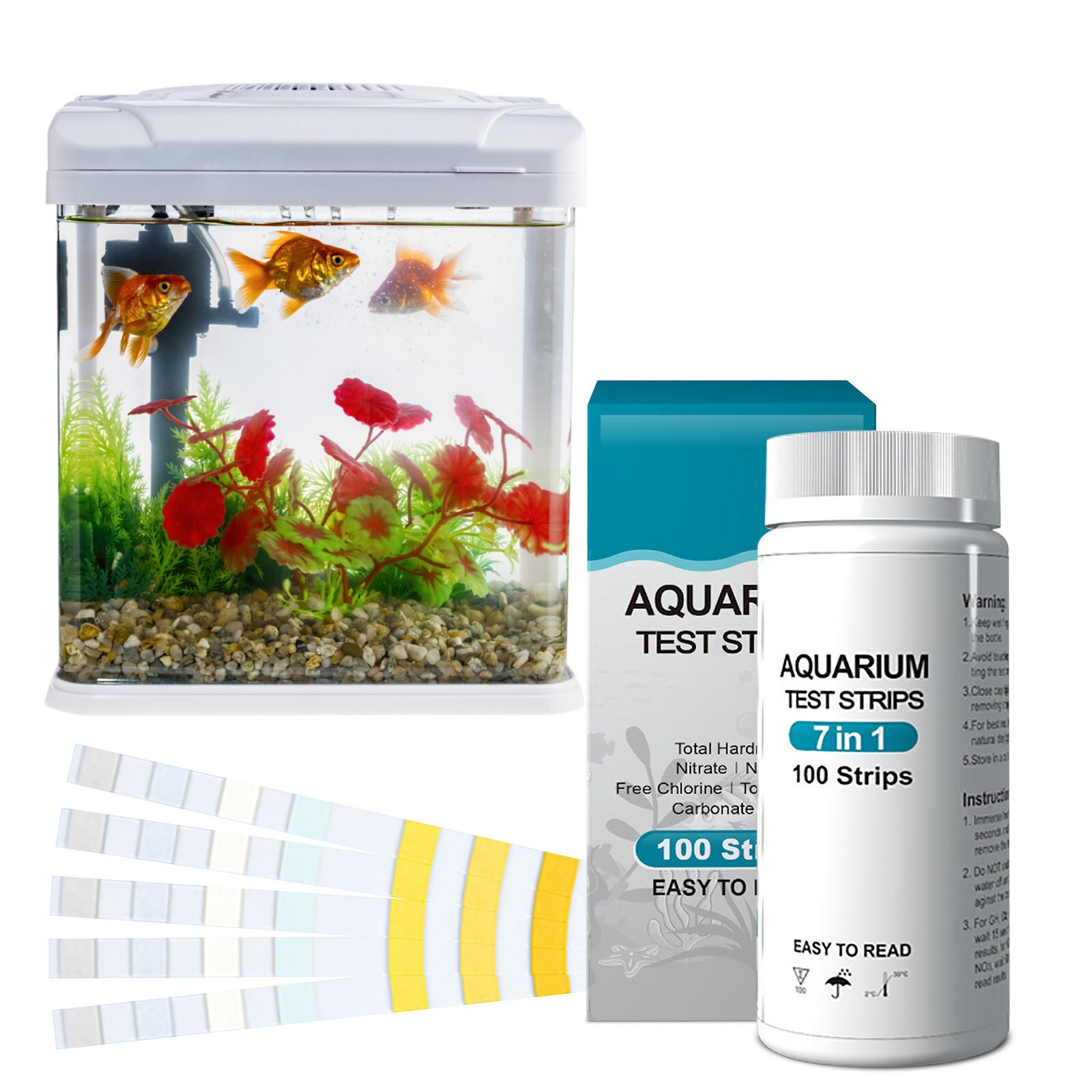 Zoetwater Test Kit 7 In 1 Aquarium Teststrips Snelle Nauwkeurige Water Testen Strips Voor Aquaria Vijvers Monitoren Ph en
