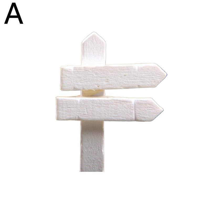 1Pcs Mini Miniatuur Houten Omheining Wegwijzer Ambachtelijke Tuin Decor Ornament Plant Pot Micro Landschap Bonsai: A