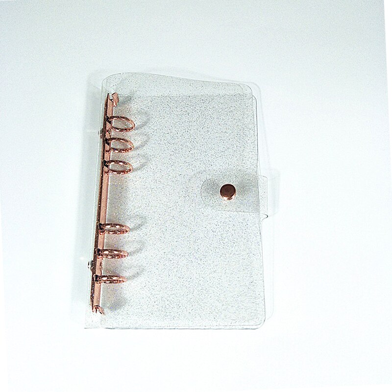 A6 Transparent PVC Notebook Cover Loose Diary Coil Ring Binder Filler Paper Planner Receipt Bag Card Storage Agenda for School: Rose