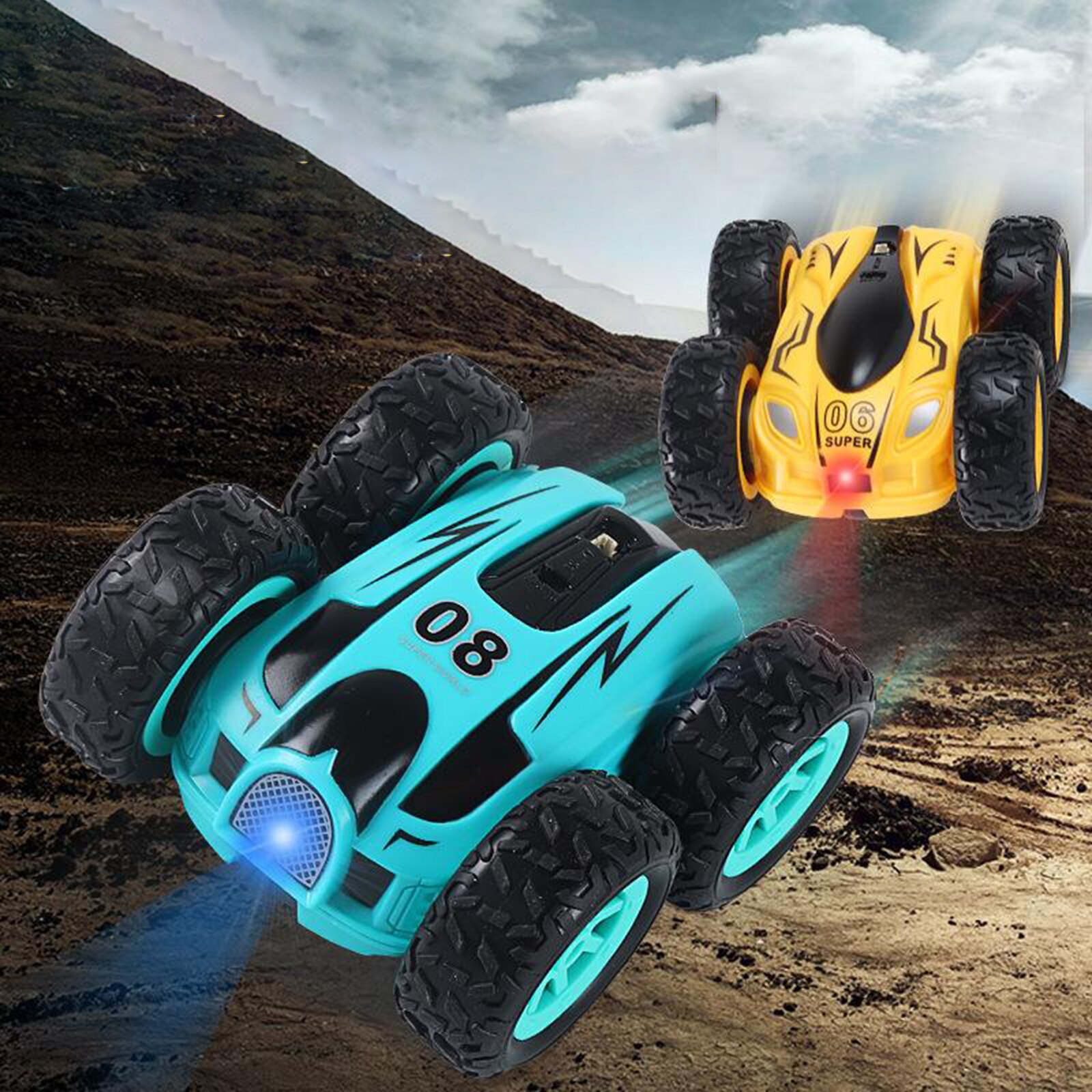 Rc Auto 2.4G 4CH Stunt Dubbelzijdig Bounce Stunt Auto Rock Crawler Roll Auto 360 Graden Flip Kids speelgoed